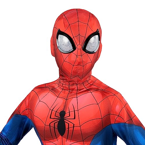 Marvel Spider-Man Official Youth Deluxe Zentai Costume - Deluxe Two-Way Stretch Spandex with Invisible Zippers and Wrist Openings for Added
