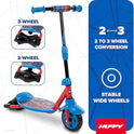 Huffy Toddler 3-Wheel Scooter for Kids, Multiple Colors & Licensed Character Graphics, Ages 3+, Durable Steel Frame, Wide Non-Slip Deck, Stable