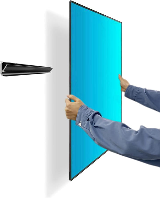 No Stud TV Wall Mount, Drywall Studless TV Hanger No Damage, No Drill, Non Screws, Dry Wall Flat Screen TVs Easy Install Bar Bracket fits VESA 12-55
