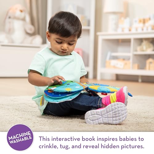 Melissa & Doug K's Kids Itsy-Bitsy Spider 8-Page Soft Activity Book for Babies and Toddlers - Cloth Baby Book And Sensory Toy With Textures To Grasp