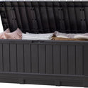 Keter Kentwood 92 Gallon Resin Deck Box-Organization and Storage for Patio Furniture Outdoor Cushions, Throw Pillows, Garden Tools and Pool Floats