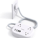 Cruise Essentials 2025,One Beat Travel Power Strip with USB C,Flat Plug Extension Cord with 3 Outlets 4 USB Ports(2 USB C),5 ft Desk Wall Outlet