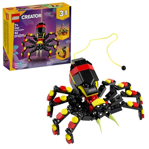 LEGO Creator 3 in 1 Wild Animals Surprising Spider Toy - Building Toy with 3 Build Options, Spider, Scorpion, or Snake - Animal Figures for Kids