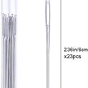 23 PCS Large Eye Sewing Needles, 2.36in Sewing Sharp Needles, Leather Embroidery Thread Needle, Stainless Steel Yarn Knitting Needle with a 3.3in