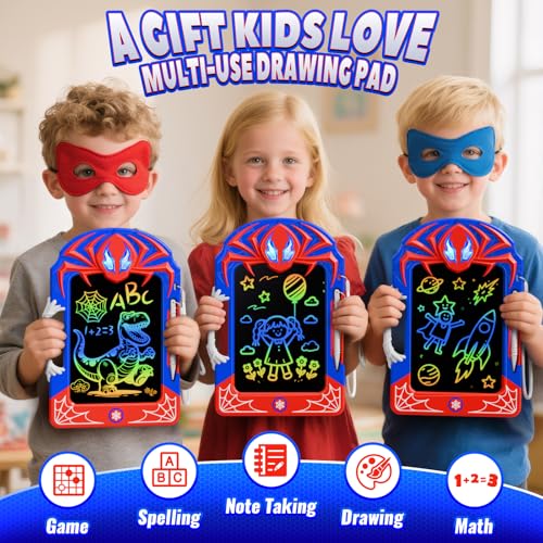 Cool LCD Writing Tablet with Web Stylus & Web Grip–Fun Doodle Board for Kids, Colorful Drawing Pad Toys Birthday Gifts for 3 4 5 6 7 8 10 Year Old