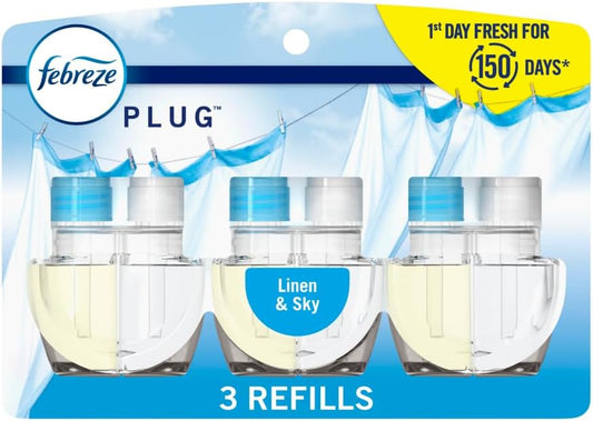 Febreze Plug In Air Freshener, Odor-Fighting Scented Oil Refill, Air Fresheners for Home and Bathroom and Kitchen, Long Lasting for Strong Odors