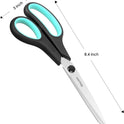 3-Pack 8" Heavy Duty Scissors with Ultra Sharp Blades and Comfort Grip Handles - For Office, Home, School, Sewing, and Crafts