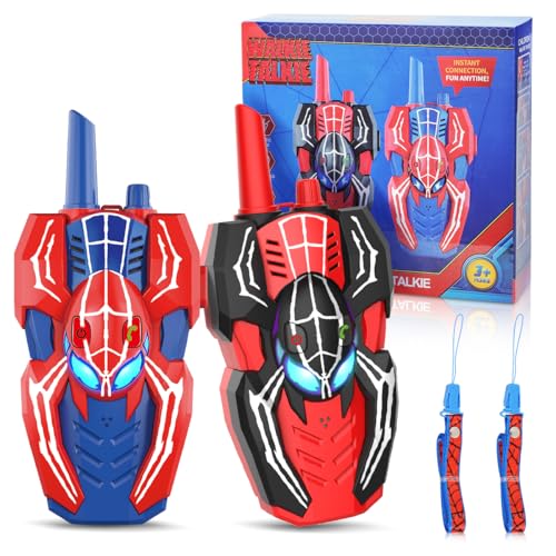 Spider Hero Walkie Talkies for Kids – 2 Pack Indoor & Outdoor Toys for Boys Ages 3-8, Birthday Gift for Children, Fun Two-Way Radios for Playtime