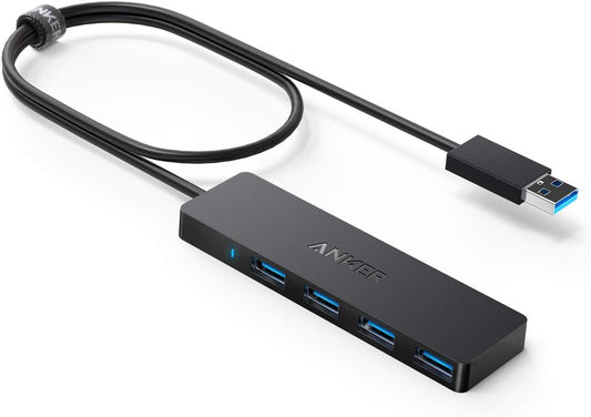 Anker USB Hub 4 Ports, Multiple USB 3.0 Hub, USB Splitter for Laptop, Extender for A Port Laptop, PC, Desktop and More [Charging Not Supported](2ft