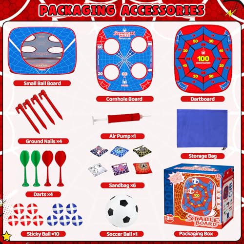 Spider Bean Bag Toss Game, Cornhole Board Outdoor Toys for Kids Age 4-12 | Outdoor Toys for Toddlers, Family Party Activity, Yard Backyard Beach Lawn