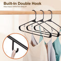 HOUSE DAY Black Plastic Hangers 60 Pack, Clothes Hangers with Non Slip Hooks, Durable & Space Saving Coat Hanger, Light-Weight Clothing Hanger