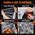MAQIHAN 1000 sqft Spider Webs Halloween-Decorations Halloween Spider Web Cobwebs Halloween Decorations with 40 Fake Spiders Super Stretch Cobwebs