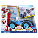 Jazwares Marvel Spidey and His Amazing Friends Team Spidey Flip and Reveal Cruiser - 11-Inch Double-Sided Vehicle with Lights, Sounds, and Web Blast