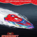 Spider Hero RC Boat, 2.4GHz Remote Control Boat with LED Lights for Kids, Pool Toy with 2 Rechargeable Batteries, Spray Function, and Low Battery