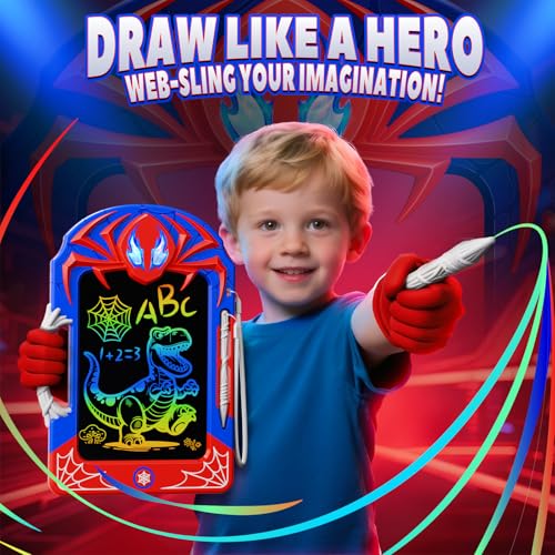 Cool LCD Writing Tablet with Web Stylus & Web Grip–Fun Doodle Board for Kids, Colorful Drawing Pad Toys Birthday Gifts for 3 4 5 6 7 8 10 Year Old