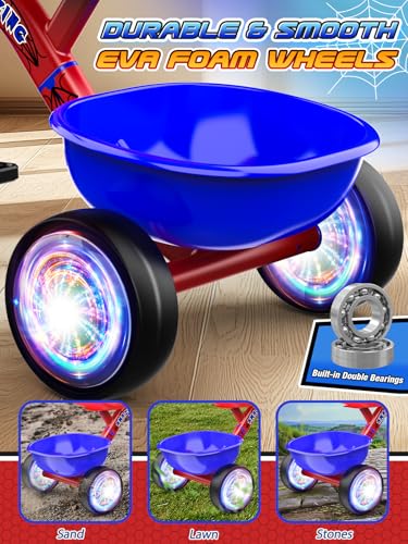 Tricycle for Toddlers 1-3 3-5 Year Olds, Spider Toddler Bike Baby Balance Bike with Colorful Lighting Wheels & Large Basket, Birthday Gift and Toy