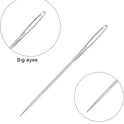 23 PCS Large Eye Sewing Needles, 2.36in Sewing Sharp Needles, Leather Embroidery Thread Needle, Stainless Steel Yarn Knitting Needle with a 3.3in