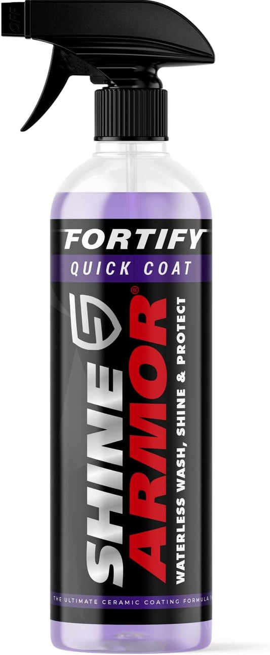 Car Wax Spray and Ceramic Coating for Cars - 3 in One Waterless Car Wash and Detailing for Maximum Shine - High Gloss Top Coat, Protective Auto Wax