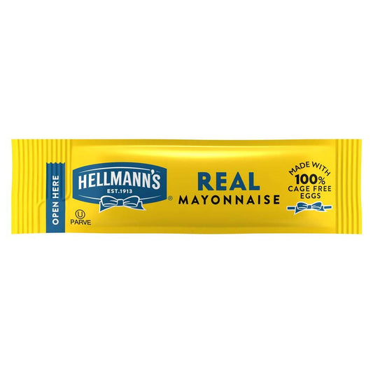 Hellmann's Real Mayonnaise Stick Packets Easy Open, Condiment for Sandwiches, Salads, Mayo Made with 100% Cage Free Eggs, Gluten Free, 0.38 oz, Pack