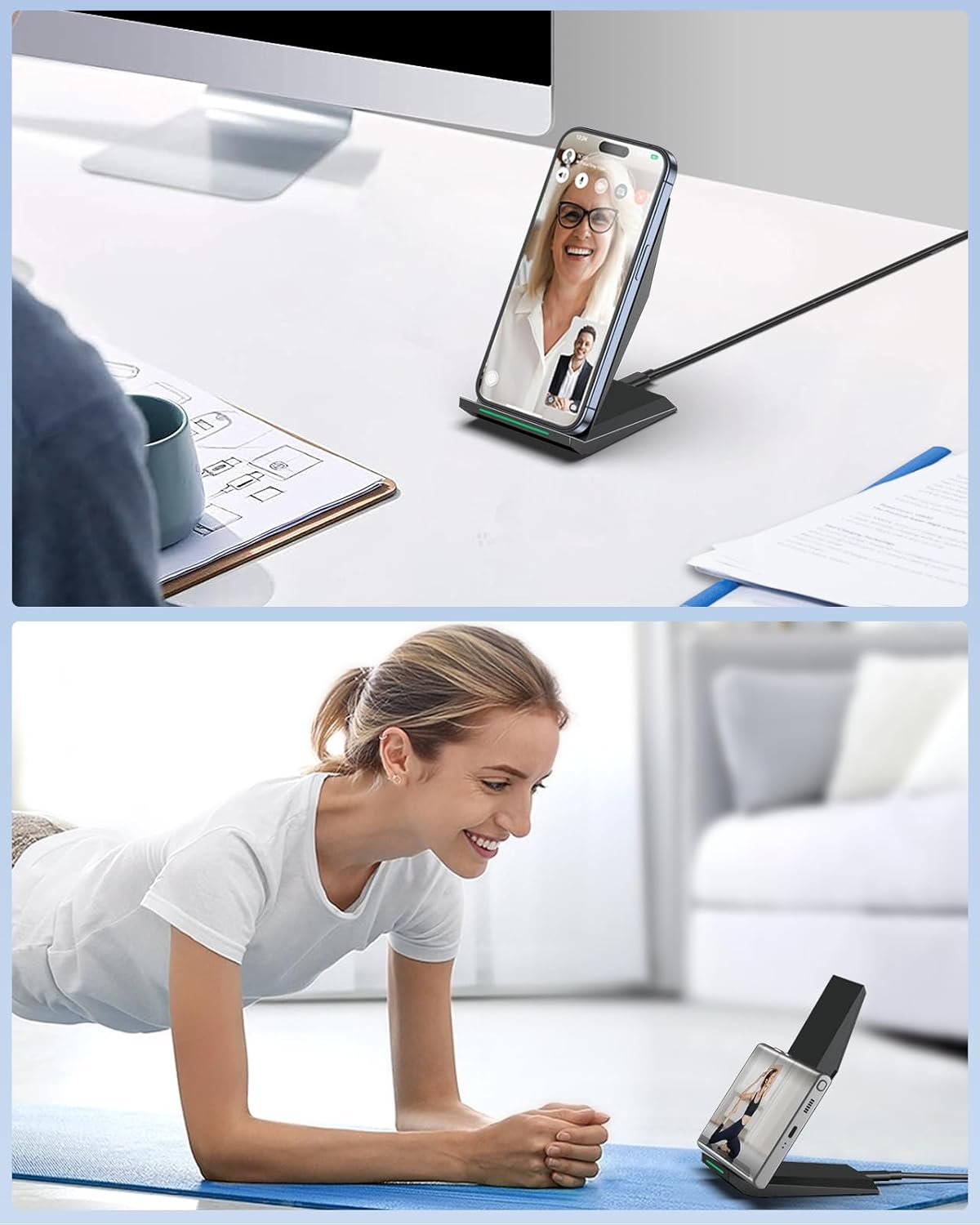 Fast Wireless Charger, NANAMI 15W Qi Certified Wireless Charging Stand Compatible iPhone 16/15/15 Pro/15 Plus/15 Pro Max/14/14 Pro/13/12, for Samsung