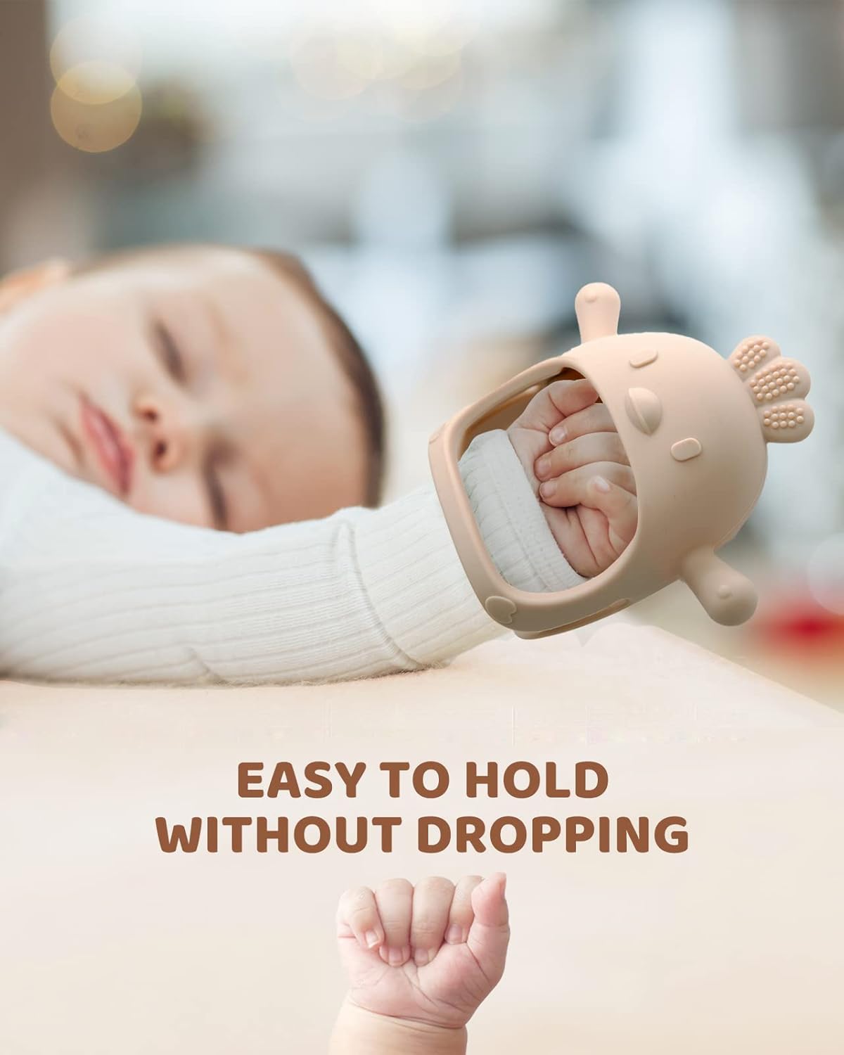 2 Packs Baby Teething Toy Silicone Teething Mitten for Babies Over 3 Months Anti Dropping Wrist Hand Teethers Baby Chew Toys for Sucking Needs, BPA