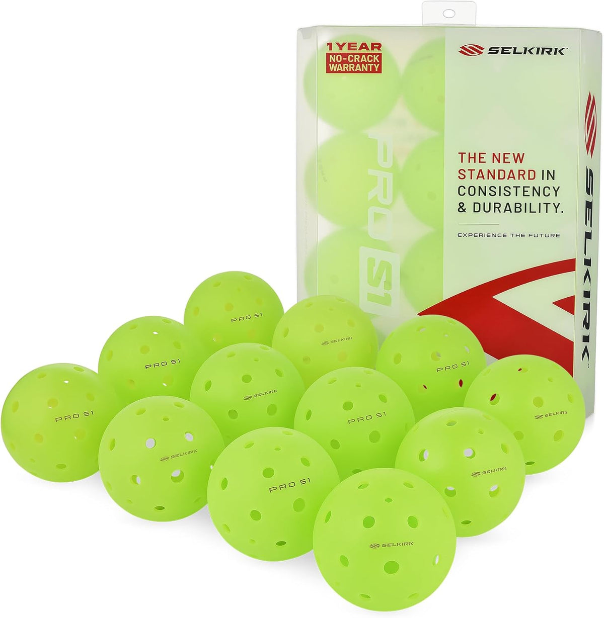 Selkirk Sport Pro S1 Ball | Crack-Resistant | 38 Hole Outdoor Pickleball Balls | USAPA Approved Pickle Ball for Tournament Play | Advanced
