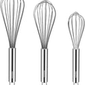 NileHome Stainless Steel Whisk Set 8" 10" 12" Kitchen Whisk Balloon Whisk Kitchen Wisk Wire Whisks for Cooking, Whisking, Blending, Beating