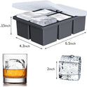 Large Ice Cube Tray for Whiskey: FDDBI Silicone Ice Cube Trays with Lid - 2Pack Big Square Old Fashioned Ice Cube Maker for Cocktail - 2inch Huge