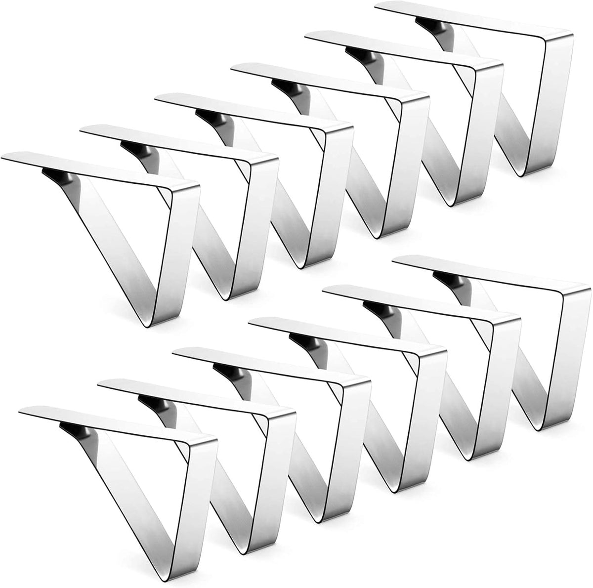 12 Pack Tablecloth Clips - Heavy Duty Picnic Table Clips, Stainless Steel Table Cloth Cover Clamps, Table Cloth Holders Ideal for Restaurant Picnics