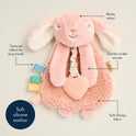 Itzy Ritzy - Itzy Lovey Including Teether - Baby Lovey with Teether, Textured Ribbons & Dangle Arms - Features Crinkle Sound, Sherpa Fabric and Minky
