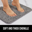 GORILLA GRIP Bath Rug Mat, Thick Soft Absorbent Chenille, Quick Dry Microfiber Mats, Rubber Backing Washable Shower Floor Rugs, Bathmat Runner, US