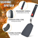 Silicone Spatula Turner Set of 3, Beijiyi 600°F Heat Resistant Cooking Spatulas for Nonstick Cookware, Large Flexible Kitchen Utensils BPA Free