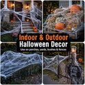 MAQIHAN 1000 sqft Spider Webs Halloween-Decorations Halloween Spider Web Cobwebs Halloween Decorations with 40 Fake Spiders Super Stretch Cobwebs