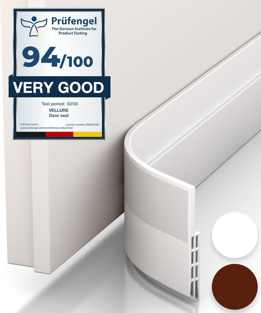 Vellure door draft stoppers for bottom of door - NEW premium door sweep / door seal strip (save energy – installs quickly and easily) door weather