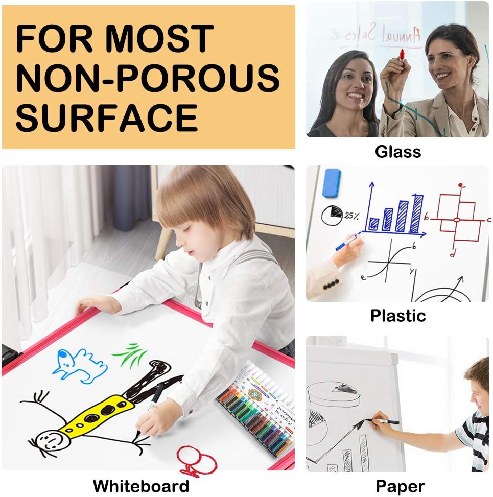 Shuttle Art Magnetic Whiteboard Markers, 20 Pieces Fine Tip and Eraser, Dry Erase Whiteboard Markers, for Writing on Whiteboards, Weekly Planner