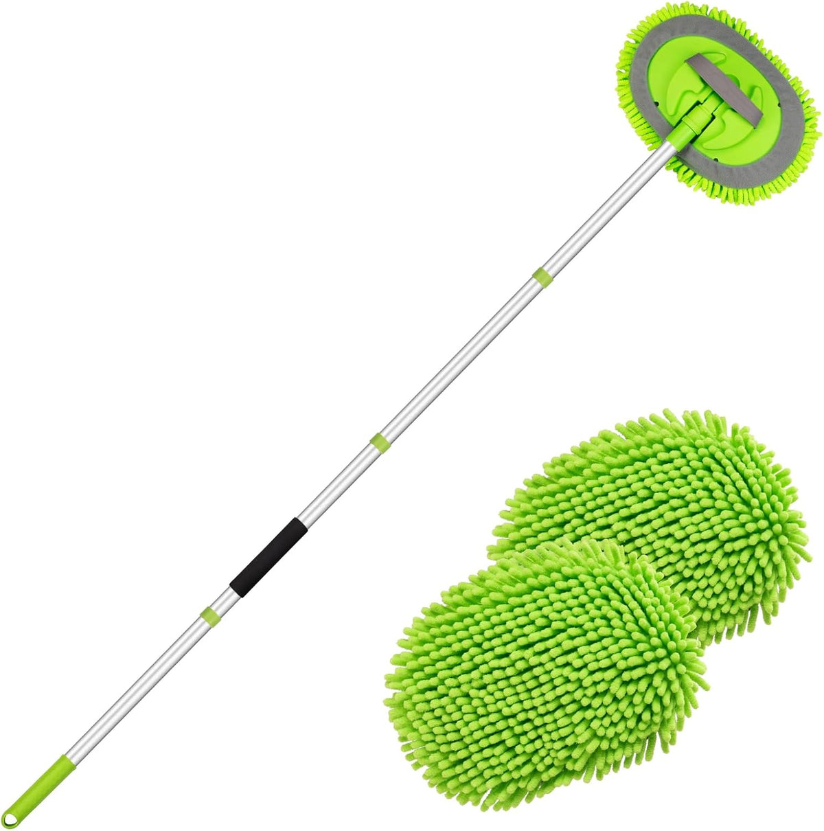 Ordenado 62" Car Wash Brush Kit Mitt Mop Sponge with Long Handle Chenille Microfiber Car Cleaning Brush Kit Supplies Car Washing Mop Kit Car Care Kit