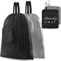 2 Pcs JHX Travel Laundry Bags, Dirty Clothes Organizer【Upgraded】with Handles and Aluminum Carabiner for Travel, Camp, Fitness, and Students