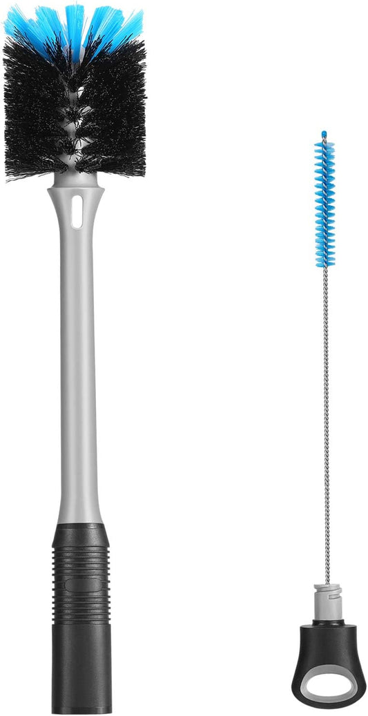 2-in-1 Bottle Brush with Straw Brush, Long Handle Water Bottle Scrubbing Brush, Built for Cleaning Sport Bottles, Baby Bottles, Water Bottles, Coffee