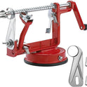 Apple Peeler Corer, Long lasting Chrome Cast Magnesium Alloy Apple Peeler Slicer Corer with Stainless Steel Blades and Powerful Suction Base for