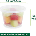Freshware Food Storage Containers [50 Set] 16 oz Plastic Deli Containers with Lids, Slime, Soup, Meal Prep Containers | BPA Free | Stackable