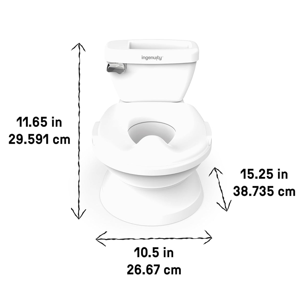 Summer Infant by Ingenuity My Size Potty Pro in White, Toddler Potty Training Toilet, Lifelike Flushing Sound, for Ages 18 Months+, Up to 50 Pounds