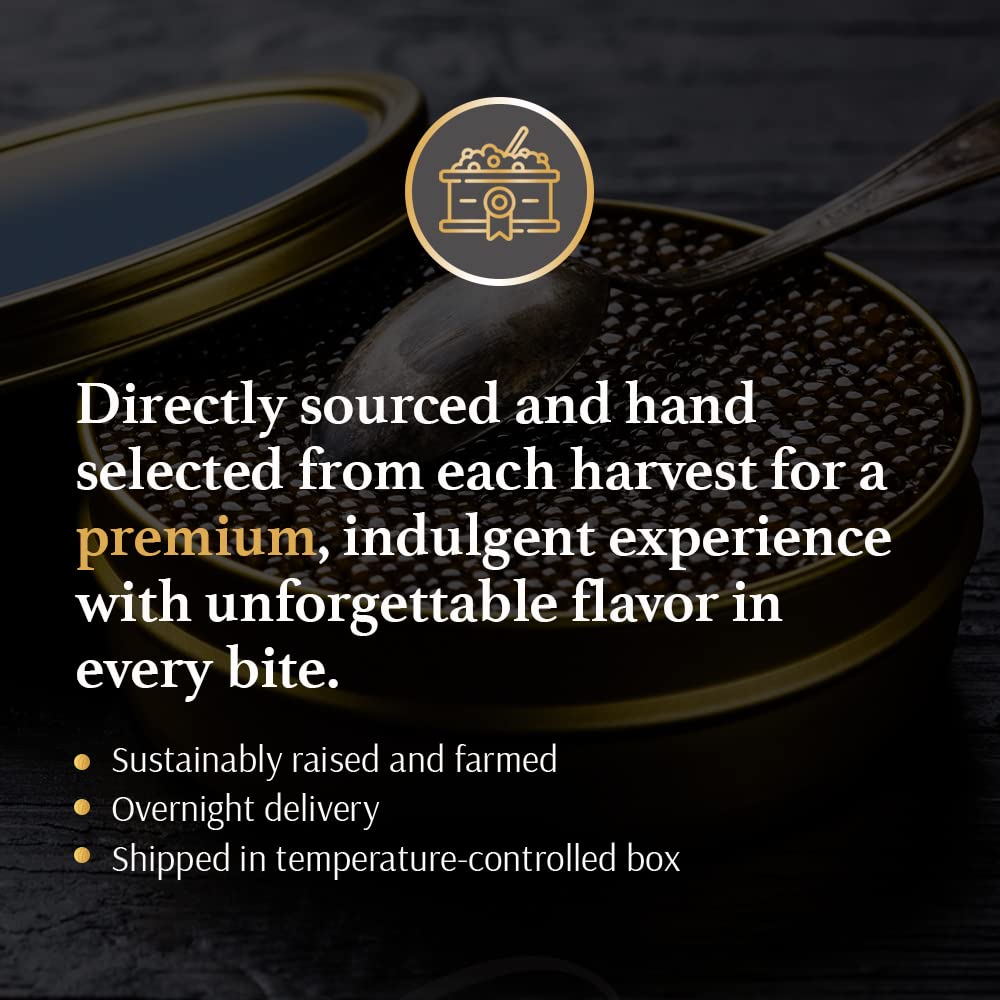 OLMA Caviar Taster Gift Set - 4 oz (112g) of Caviar, Includes 8 Varieties of Caviar Fish Roe (Beluga Hybrid, Osetra, Kaluga Royal, Hackleback