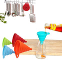 KongNai Kitchen Funnel Set 4 Pack, Small and Large, Kitchen Gadgets Accessories Foldable Silicone Collapsible Funnels for Filling Water Bottle Liquid
