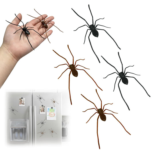 4PCS 3D Spider Fridge Magnet, Realistic Spider Magnets - Cute Removable Magnetic Decals for Refrigerator, Car, Garage Door, Indoor Outdoor Decor, The