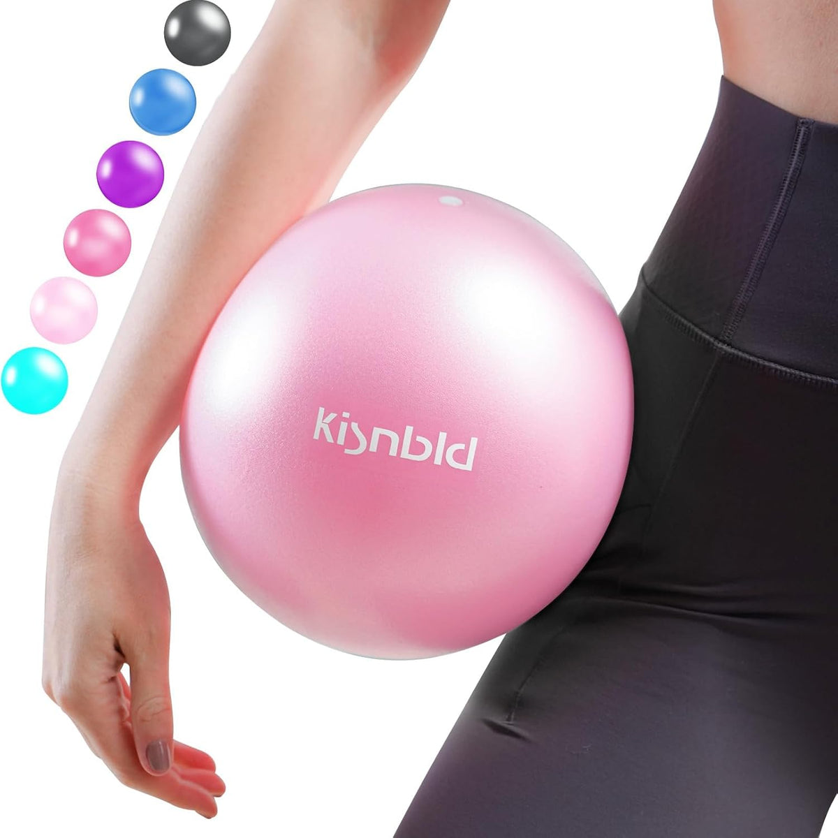 Small Exercise Ball, 9 Inch Mini Pilates Ball, Anti Burst and Slip Resistant Mini Yoga Ball for Stability, Fitness, Physical Therapy, Stretching