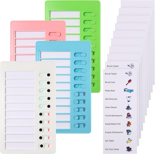 Aleric 4 Pieces Chores Chart for Kids Chore Chart, Sliding Routine Chart to Do List, My Chores RV Checklist Task Planning Board for Kids and Adults