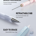 Nicpro 3PCS Cute Mechanical Pencil Set with Case, 0.7 mm Pencils with 6 Tube HB Lead Refill, 3PCS Eraser, 9PCS Eraser Refill for School Supplies Kid