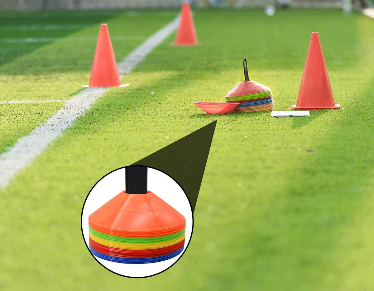 25/50/100pcs Disc Cones, Agility Soccer Cones with Carry Bag and Holder, Soccer Cones for Sports Training, Football, Soccer, Basketball, Coaching