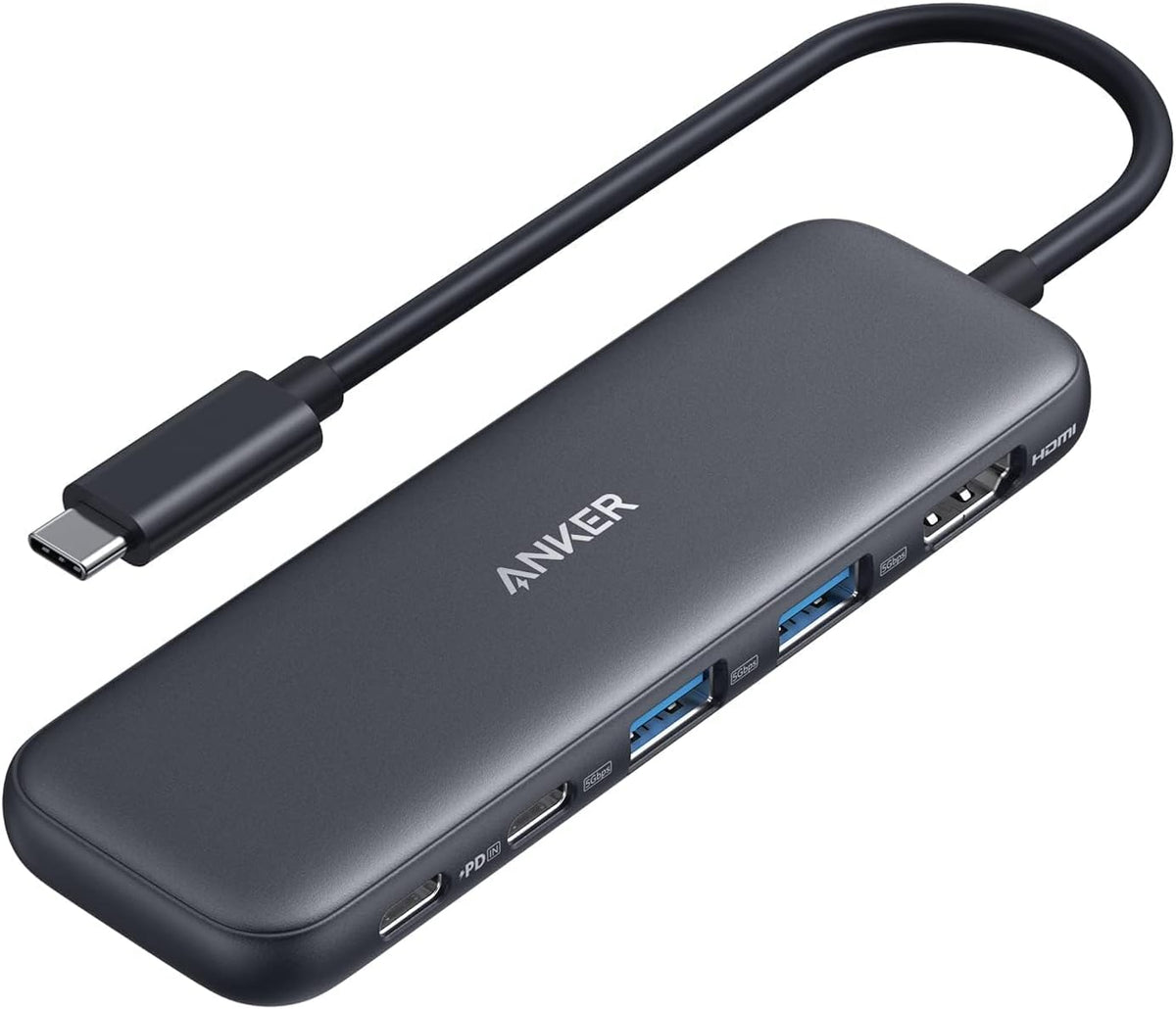 Anker USB C Hub, 5-in-1 USBC to HDMI Splitter with 4K Display, 1 x Powered USB-C 5Gbps & 2×Powered USB-A 3.0 5Gbps Data Ports for MacBook Pro