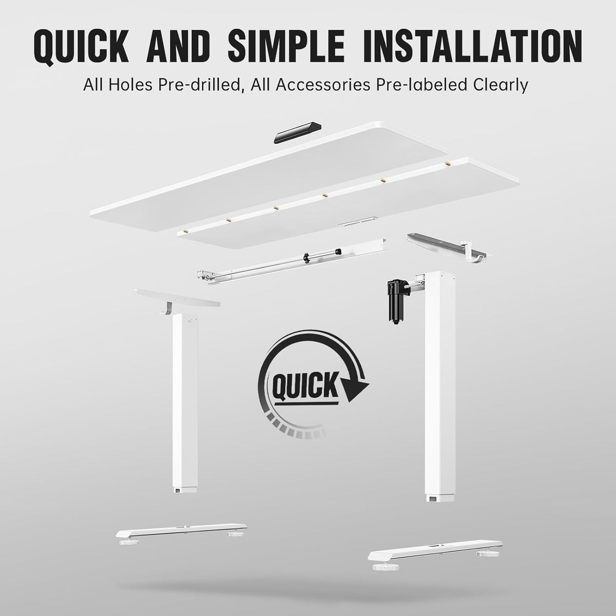Veken 55 Inch Large Electric Standing Desk,Sit to Stand Up, Heights Adjustable, Work Home Office Computer Table for Study, Walking Pad, Writing, and
